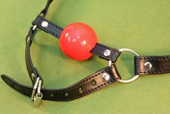 RED BALL GAG with CHIN STRAP - WOW  ~  $15.99